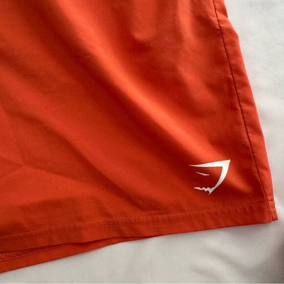 GymShark 7” Men's Arrival Shorts Orange Athletic Size XL Sweat Wicking Pockets - Picture 2 of 7